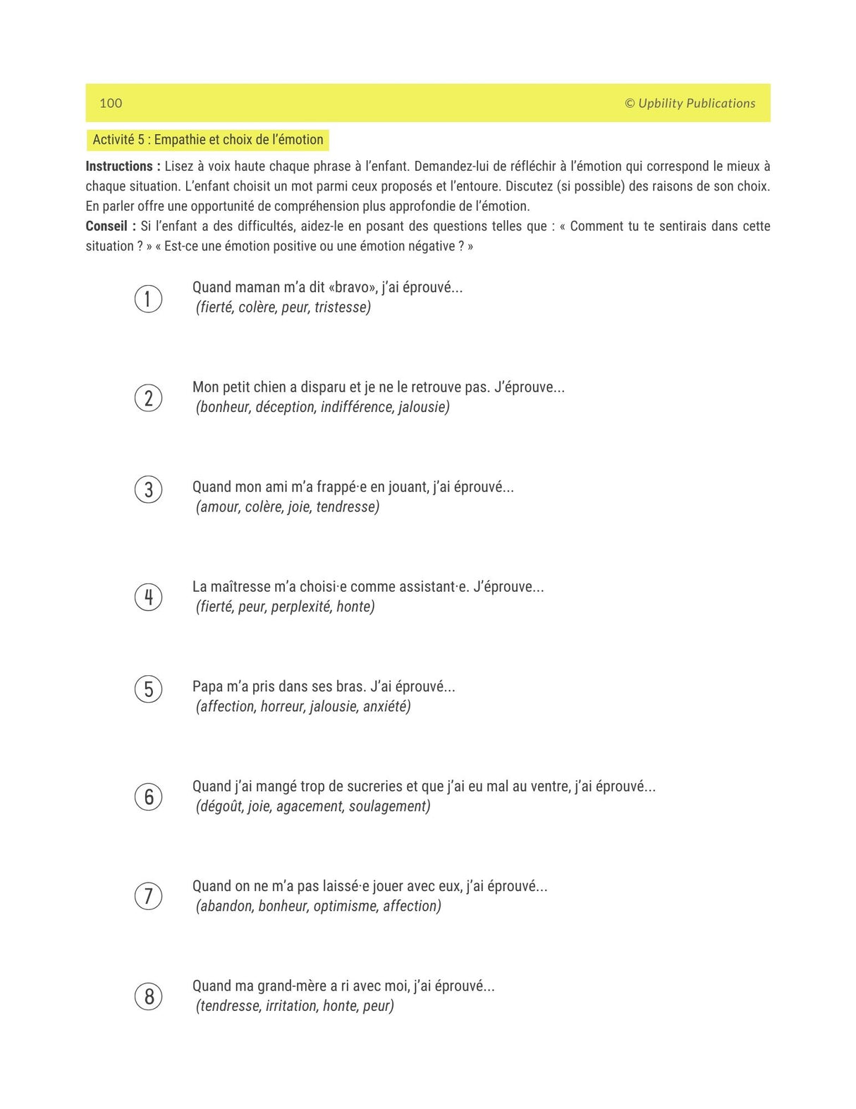 Identification, expression et gestion des émotions | NIVEAU AVANCÉ (Version 2025 mise à jour)