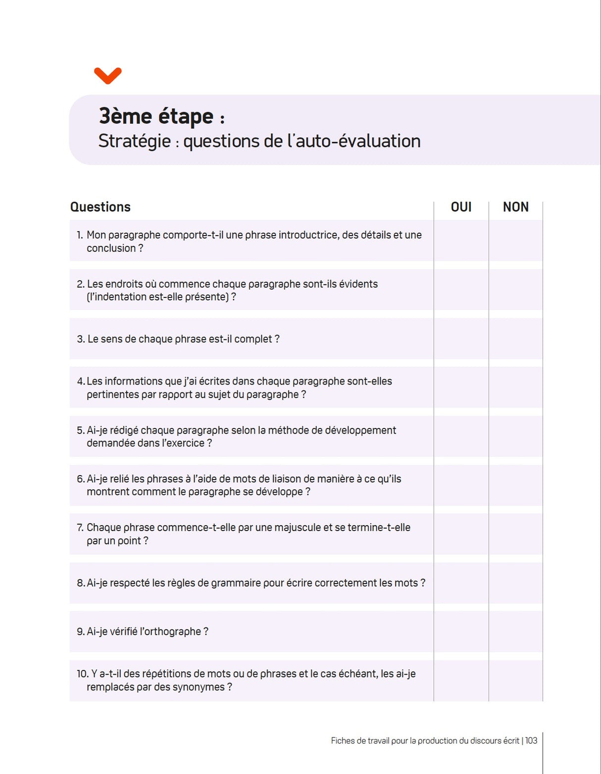STRATÉGIES MÉTACOGNITIVES pour la production du discours écrit