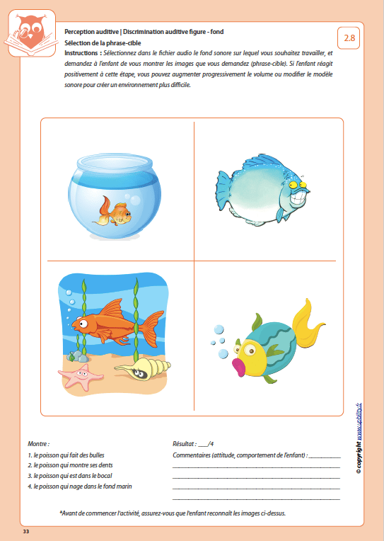 Développement de la perception auditive | DISCRIMINATION AUDITIVE FIGURE - FOND - Upbility.fr