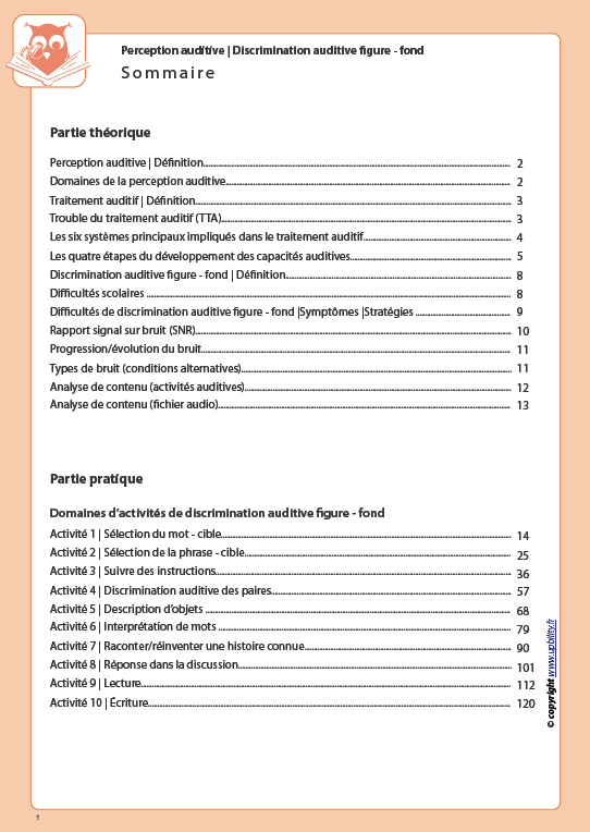 Développement de la perception auditive | DISCRIMINATION AUDITIVE FIGURE - FOND - Upbility.fr
