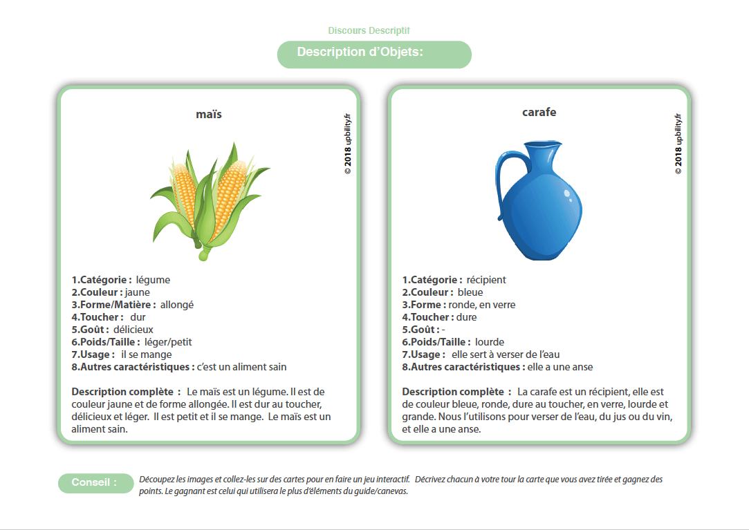 Développement du discours descriptif - Âge 4 ans et plus - Upbility.fr