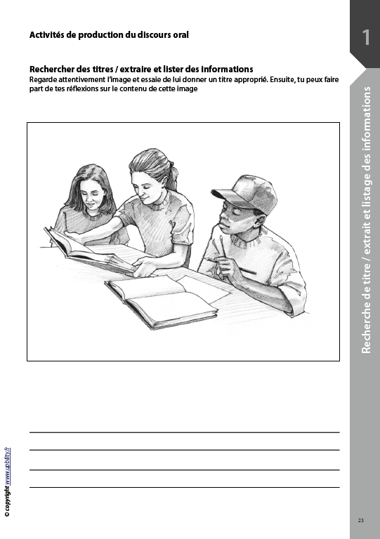 DÉVELOPPEMENT DU DISCOURS ORAL | Pour les élèves de 5ème année (Collège) - Upbility.fr