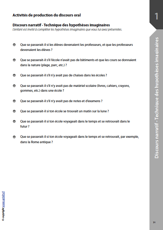 DÉVELOPPEMENT DU DISCOURS ORAL | Pour les élèves de 5ème année (Collège) - Upbility.fr