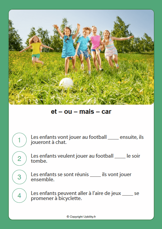 FICHES ILLUSTRÉES | Apprendre à utiliser les conjonctions - Upbility.fr