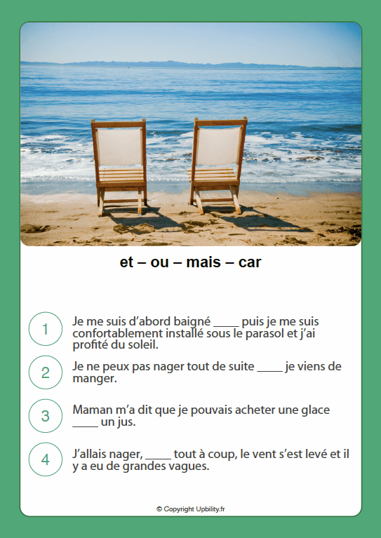 FICHES ILLUSTRÉES | Apprendre à utiliser les conjonctions - Upbility.fr
