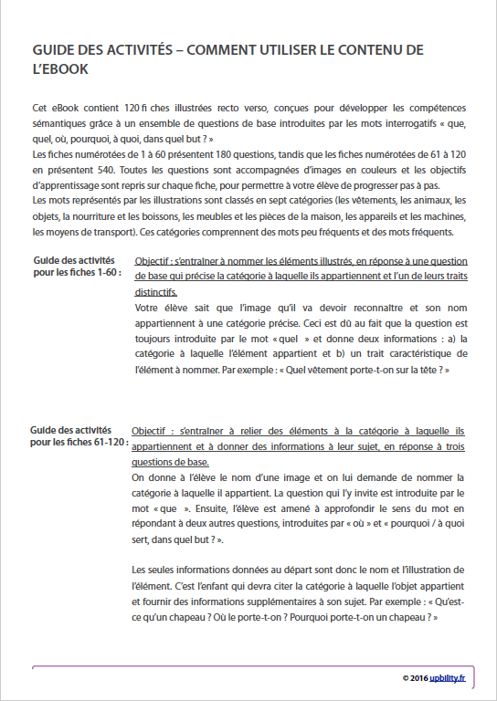 FICHES ILLUSTRÉES | Boîte à outils sémantiques : les mots interrogatifs de base - Upbility.fr