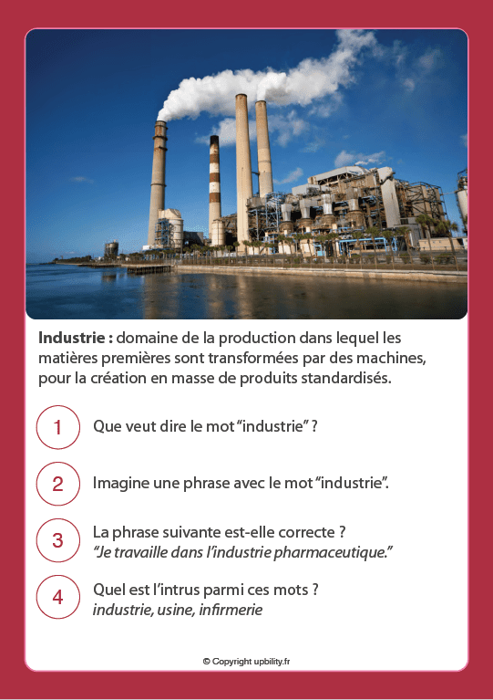 FICHES ILLUSTRÉES | Développement du vocabulaire (12-13 ans) - Upbility.fr