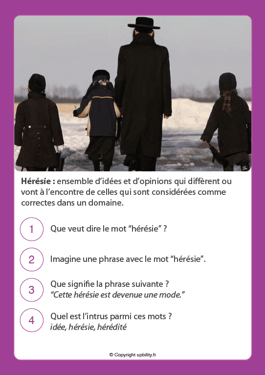 FICHES ILLUSTRÉES | Développement du vocabulaire (13-14 ans) - Upbility.fr