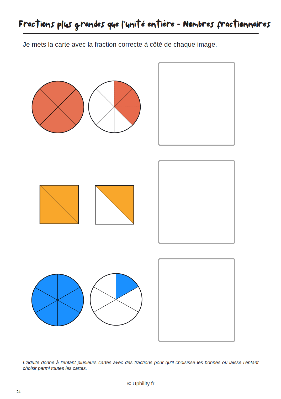 FRACTIONS | Apprentissage des concepts de base à l'aide de cartes - Upbility.fr
