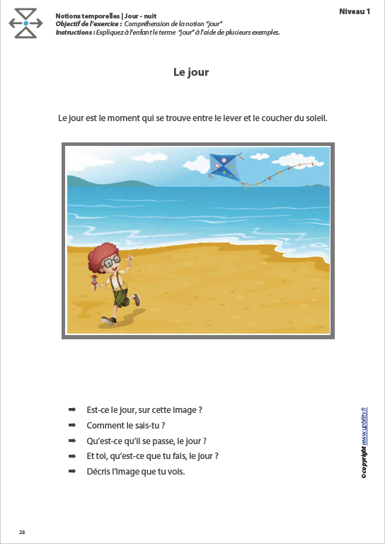 L’ORIENTATION TEMPORELLE | Matin – midi – après-midi – soir – jour – nuit - Upbility.fr