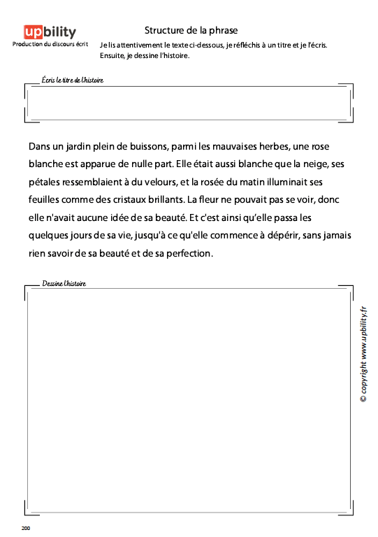 PRODUCTION DU DISCOURS ÉCRIT | Structure de la phrase - Upbility.fr