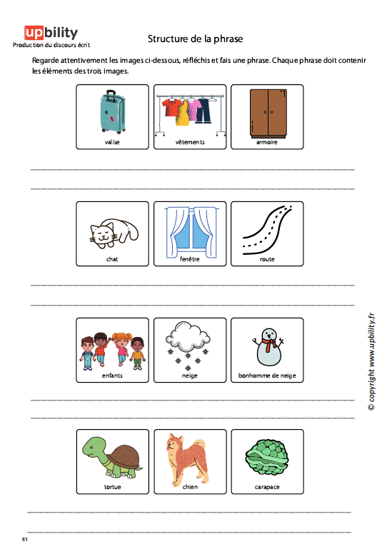 PRODUCTION DU DISCOURS ÉCRIT | Structure de la phrase - Upbility.fr