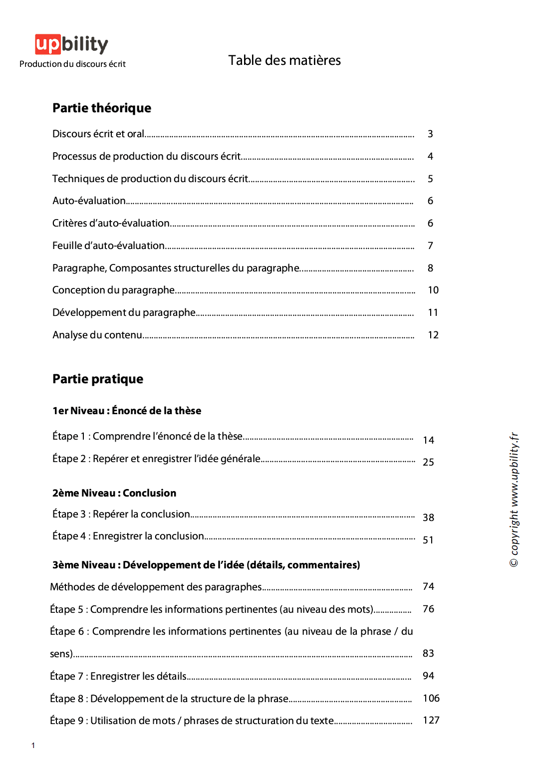 PRODUCTION DU DISCOURS ÉCRIT | Structure du paragraphe - Upbility.fr