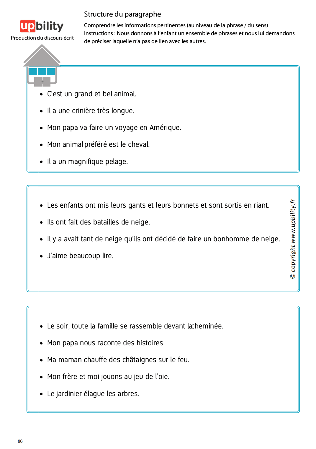 PRODUCTION DU DISCOURS ÉCRIT | Structure du paragraphe - Upbility.fr