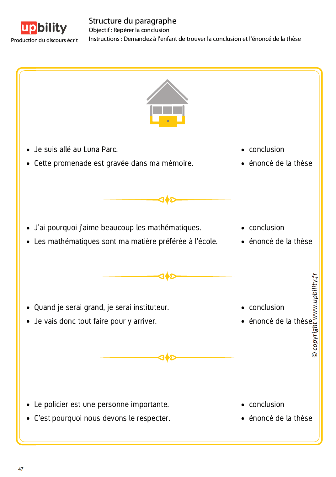 PRODUCTION DU DISCOURS ÉCRIT | Structure du paragraphe - Upbility.fr