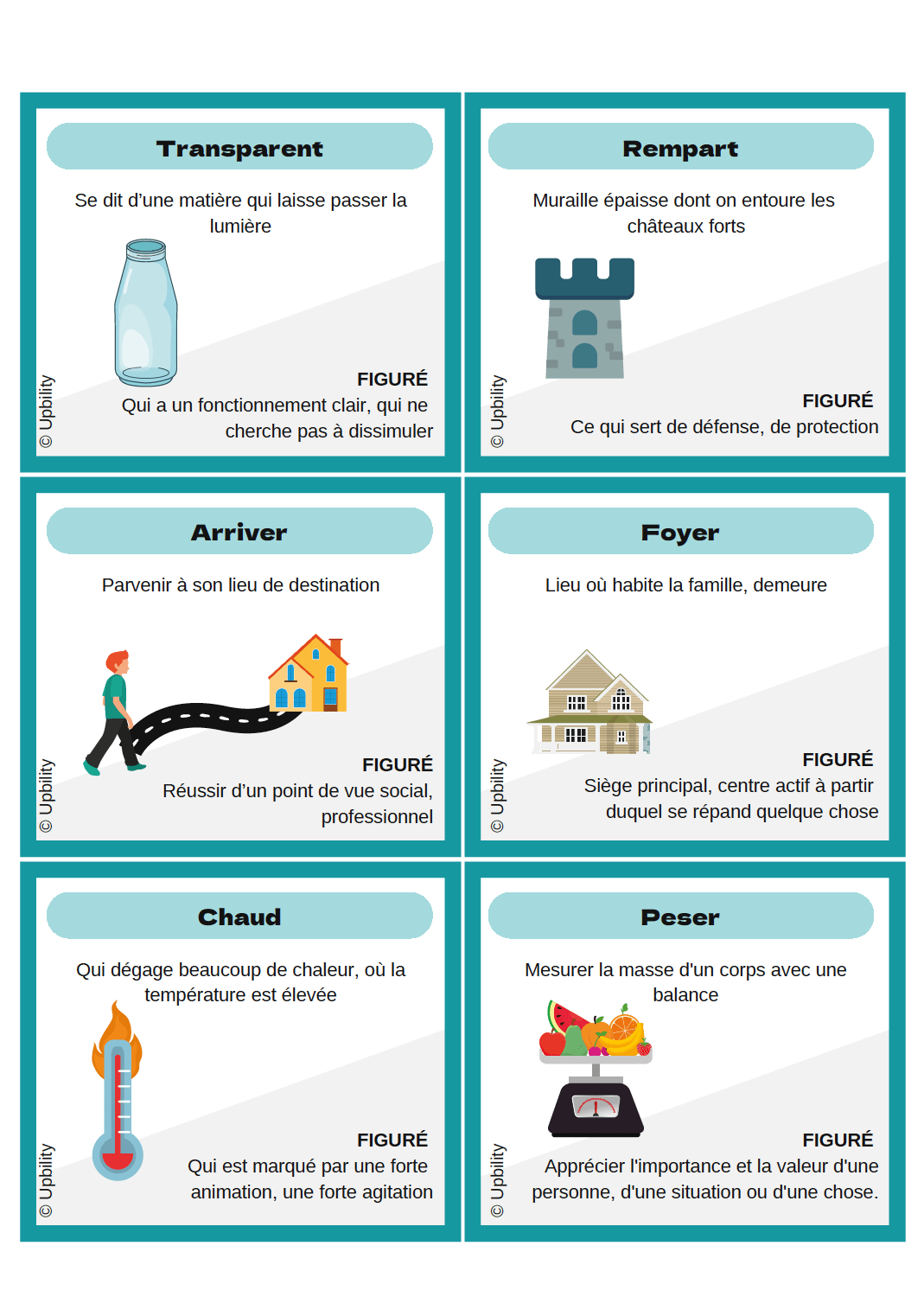 Trouve le mot | Sens propre et sens figuré - Upbility.fr