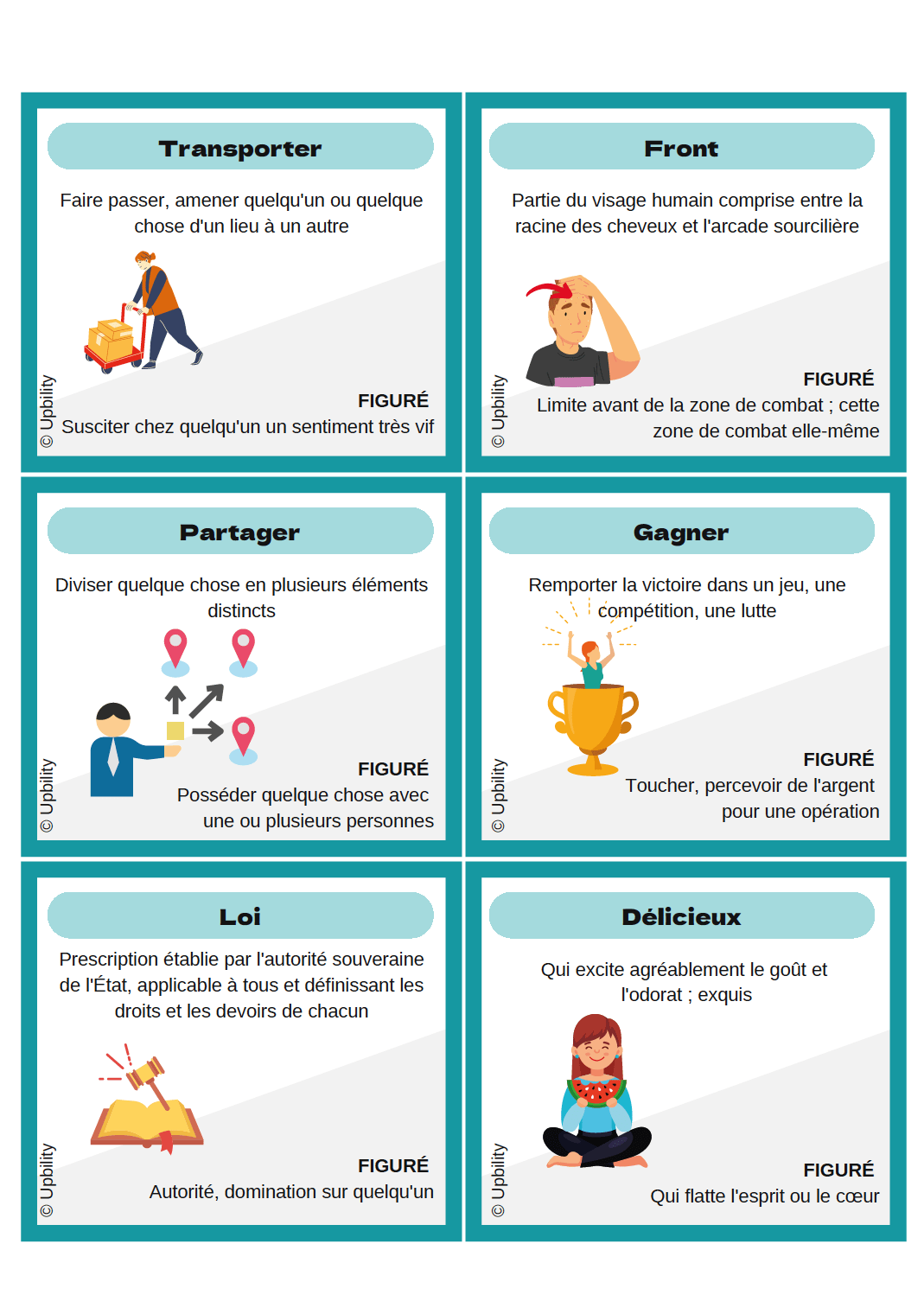 Trouve le mot | Sens propre et sens figuré - Upbility.fr