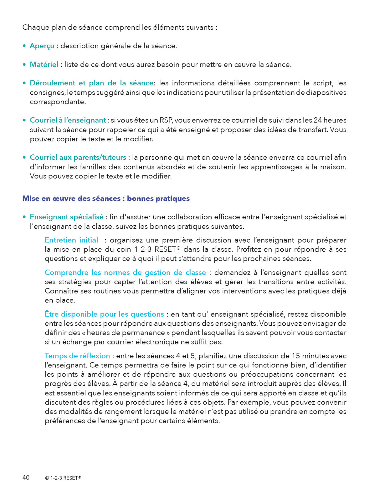 Manuel d'intervention 1-2-3 RESET® |  Guide d'intervention comportementale sensible aux traumatismes