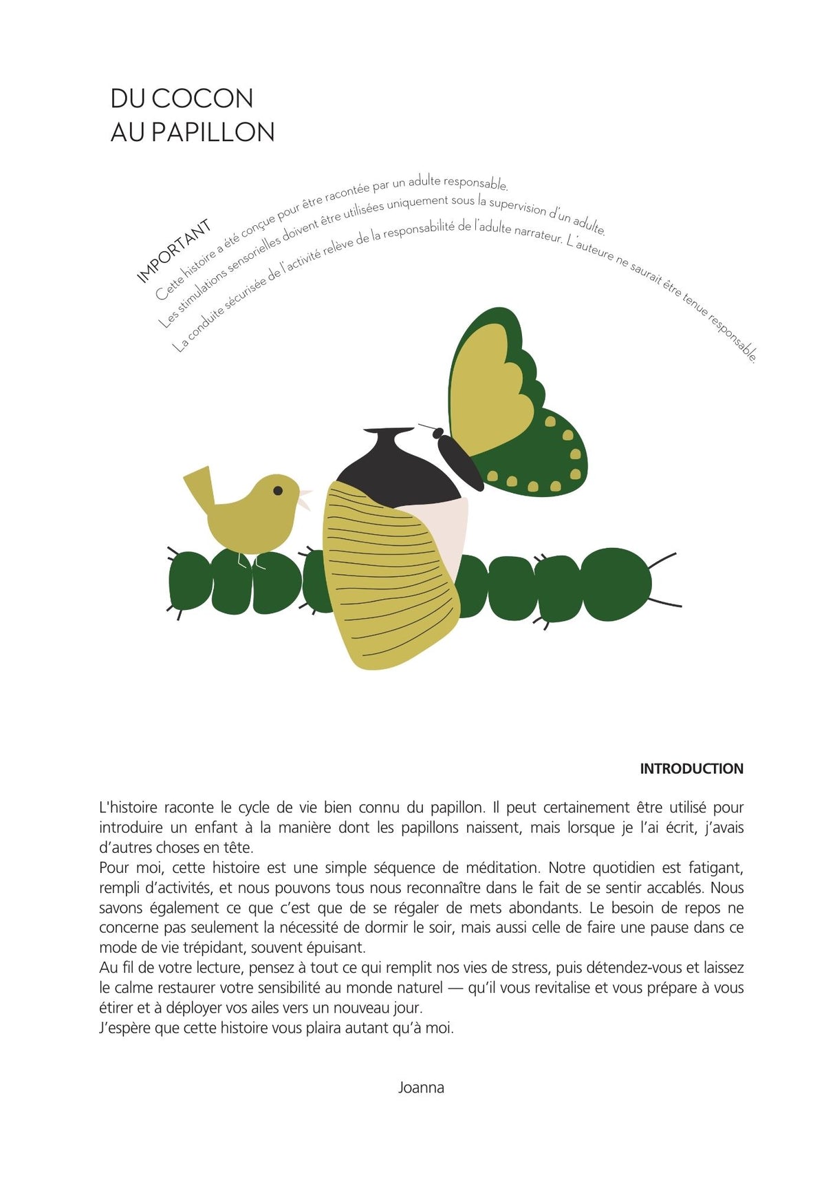 Histoires Sensorielles | Du cocon au papillon