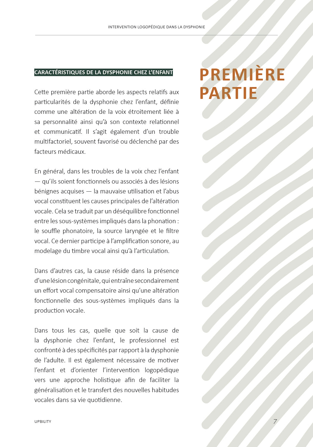Intervention logopédique dans la dysphonie chez l’enfant