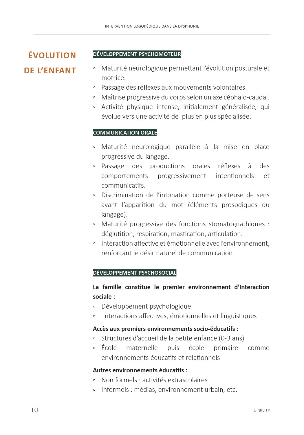 Intervention logopédique dans la dysphonie chez l’enfant