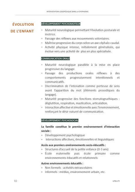 Intervention logopédique dans la dysphonie chez l’enfant