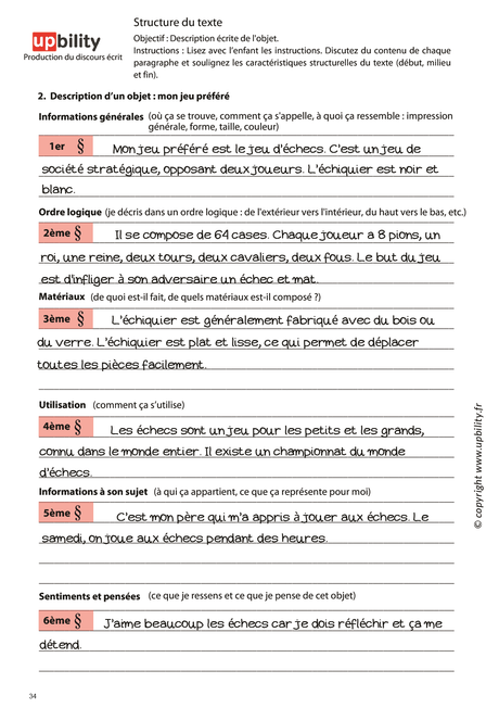 PRODUCTION DU DISCOURS ÉCRIT | Structure du texte - Partie A