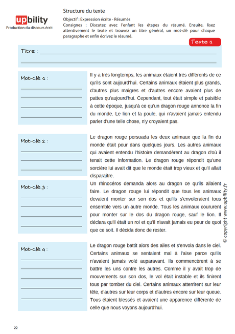 PRODUCTION DU DISCOURS ÉCRIT | Structure du texte - Partie B