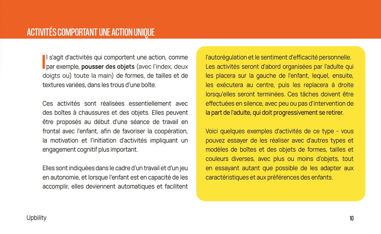 Activités psychoéducatives pour le développement psychomoteur