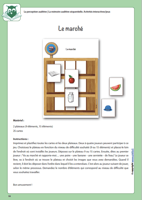 Développement de la perception auditive | LA MÉMOIRE AUDITIVE SÉQUENTIELLE - Upbility.fr