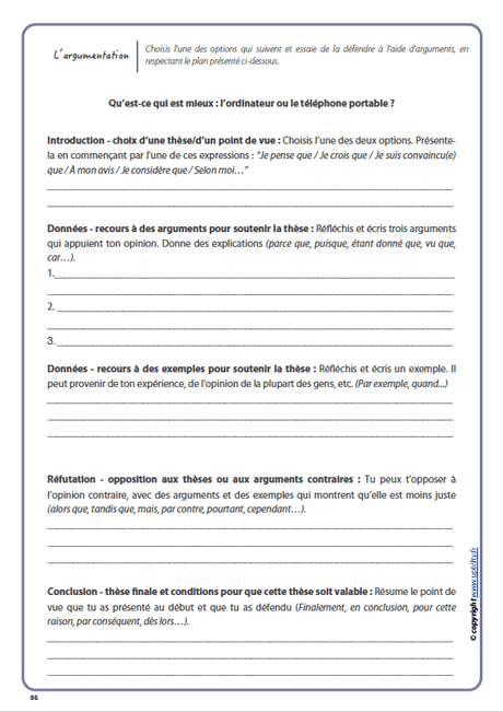 Développement du discours oral et du discours écrit par l’argumentation - Upbility.fr