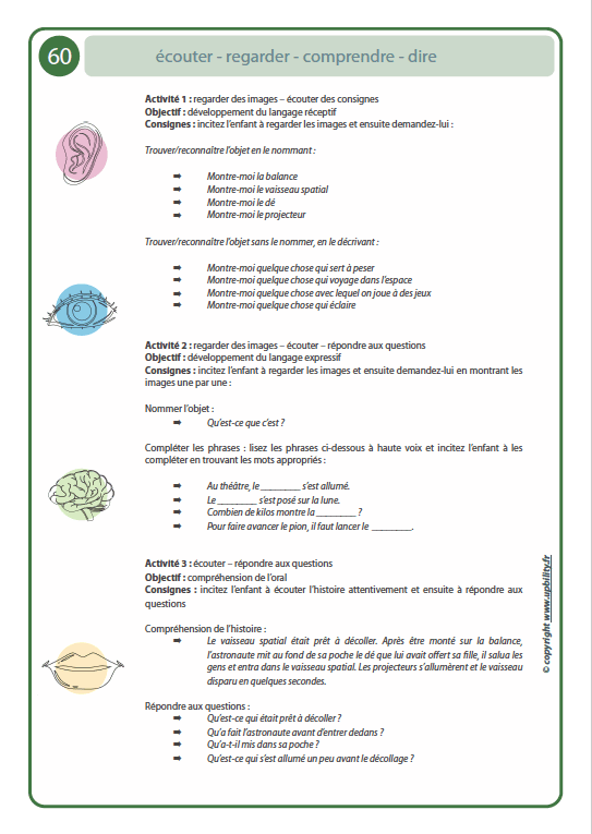 ÉCOUTER – REGARDER – COMPRENDRE – DIRE | Développement du langage réceptif et expressif - Upbility.fr