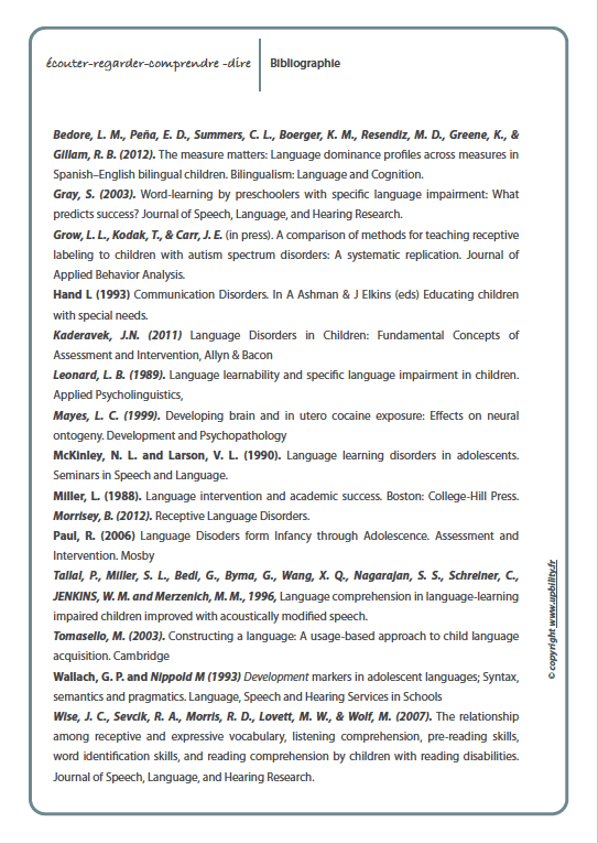 ÉCOUTER – REGARDER – COMPRENDRE – DIRE | Développement du langage réceptif et expressif - Upbility.fr