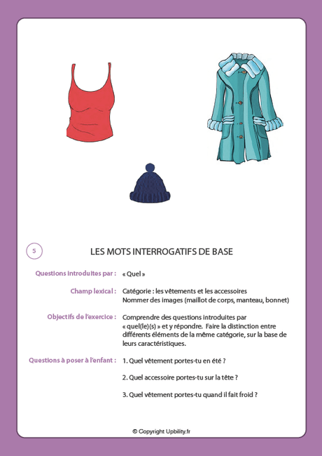 FICHES ILLUSTRÉES | Boîte à outils sémantiques : les mots interrogatifs de base - Upbility.fr