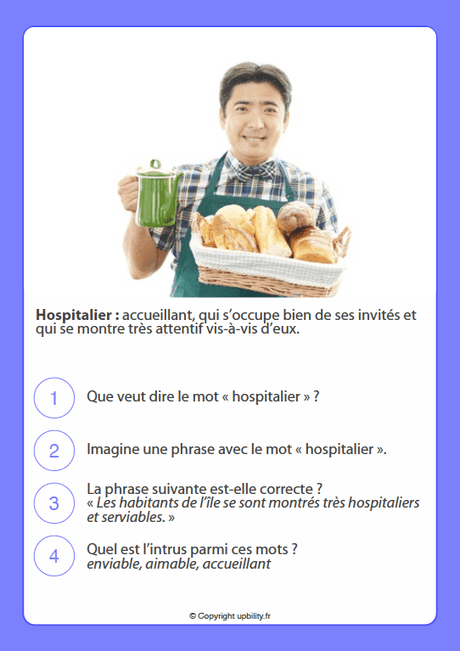 FICHES ILLUSTRÉES | Développement du vocabulaire (10-12 ans) - Upbility.fr