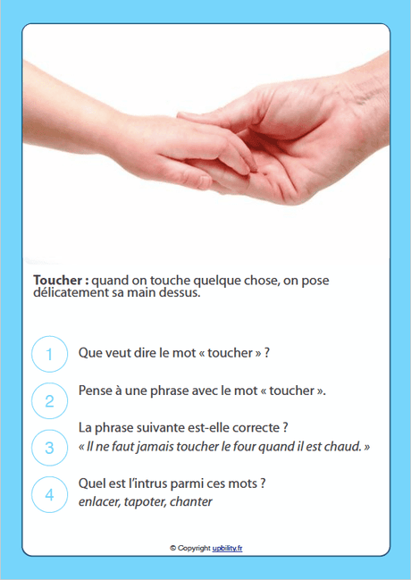 FICHES ILLUSTRÉES | Développement du vocabulaire (6-8 ans) - Upbility.fr