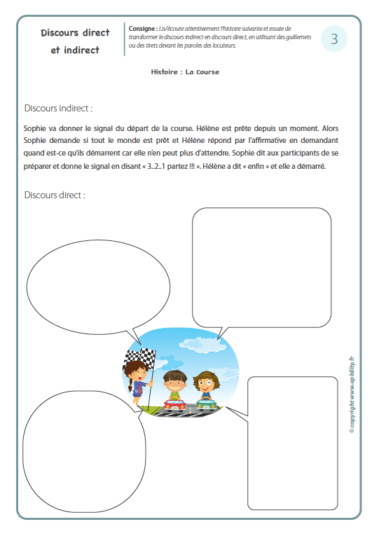 FICHES ILLUSTRÉES | Discours direct et indirect - Upbility.fr