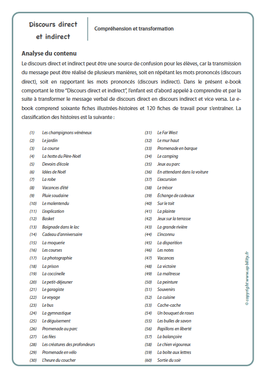 FICHES ILLUSTRÉES | Discours direct et indirect - Upbility.fr