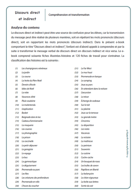 FICHES ILLUSTRÉES | Discours direct et indirect - Upbility.fr