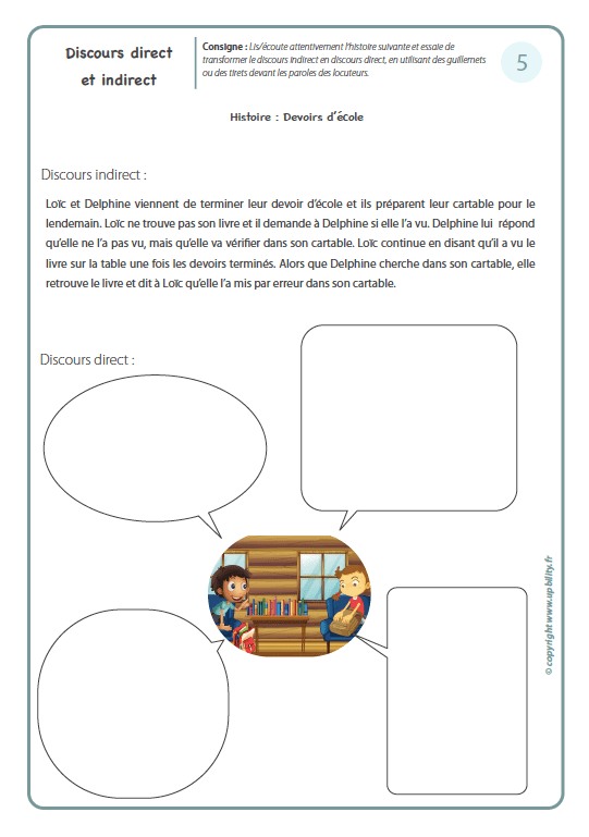 FICHES ILLUSTRÉES | Discours direct et indirect - Upbility.fr