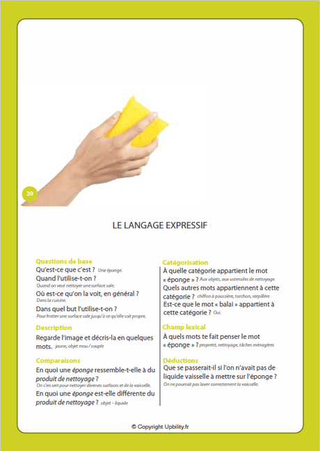 FICHES ILLUSTRÉES | Exercices pour améliorer le langage expressif - Upbility.fr