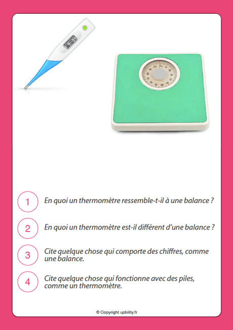 FICHES ILLUSTRÉES | S’entraîner à la comparaison - Upbility.fr