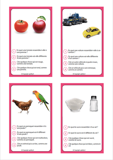 FICHES ILLUSTRÉES | S’entraîner à la comparaison - Upbility.fr