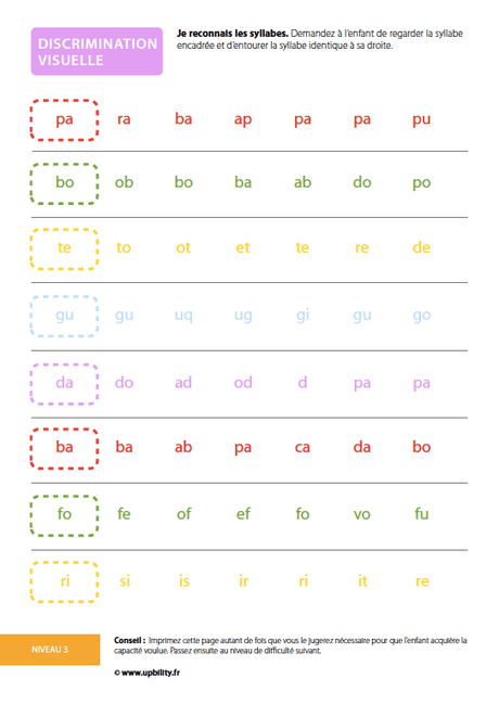 Le développement de la discrimination visuelle - Upbility.fr