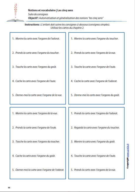 LES CINQ SENS | Notions et vocabulaire - Upbility.fr