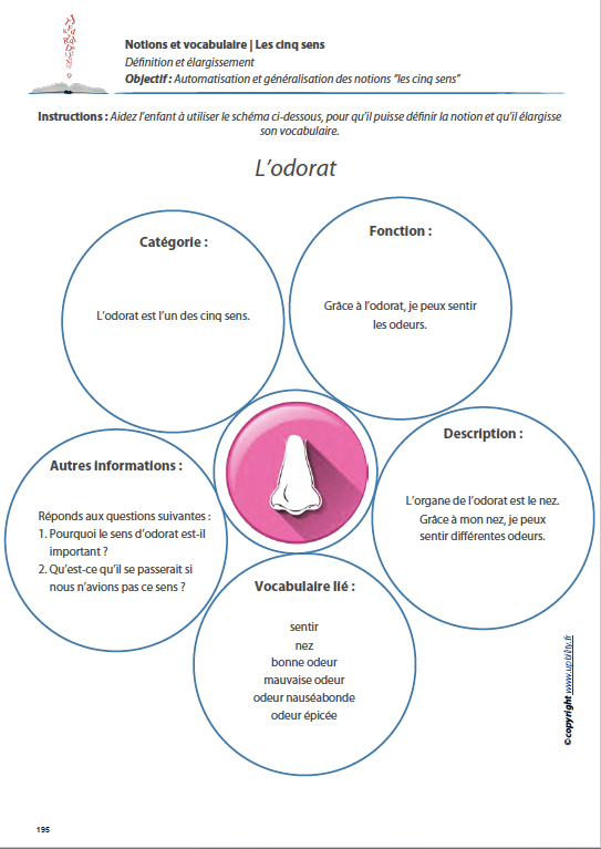 LES CINQ SENS | Notions et vocabulaire - Upbility.fr