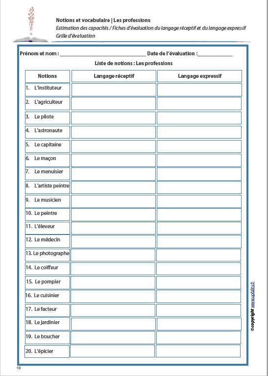 LES PROFESSIONS | Notions et vocabulaire - Upbility.fr