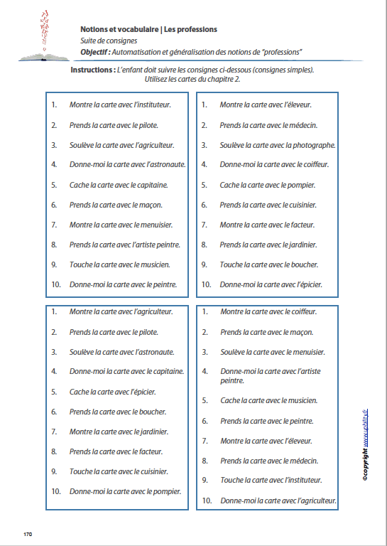 LES PROFESSIONS | Notions et vocabulaire - Upbility.fr