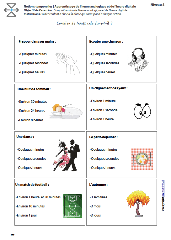 L’ORIENTATION TEMPORELLE | Apprentissage de l’heure analogique et de l’heure digitale - Upbility.fr