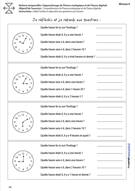 L’ORIENTATION TEMPORELLE | Apprentissage de l’heure analogique et de l’heure digitale - Upbility.fr